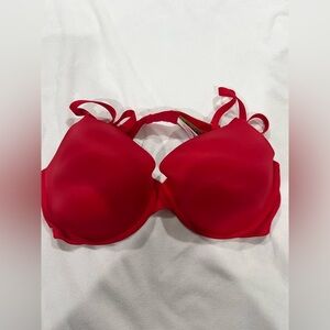 PINK VS Victoria Secret bra red t-shirt wear everywhere lightly lined 42C
